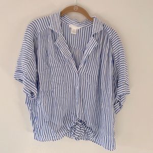 H&M cropped button up short sleeve shirt